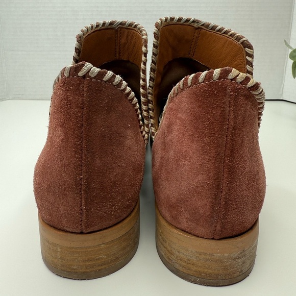 Sundance Lola Whipstitched Boots in Rust Suede EU 39/US 8.5 Cut Out Embroidered - Picture 9 of 16